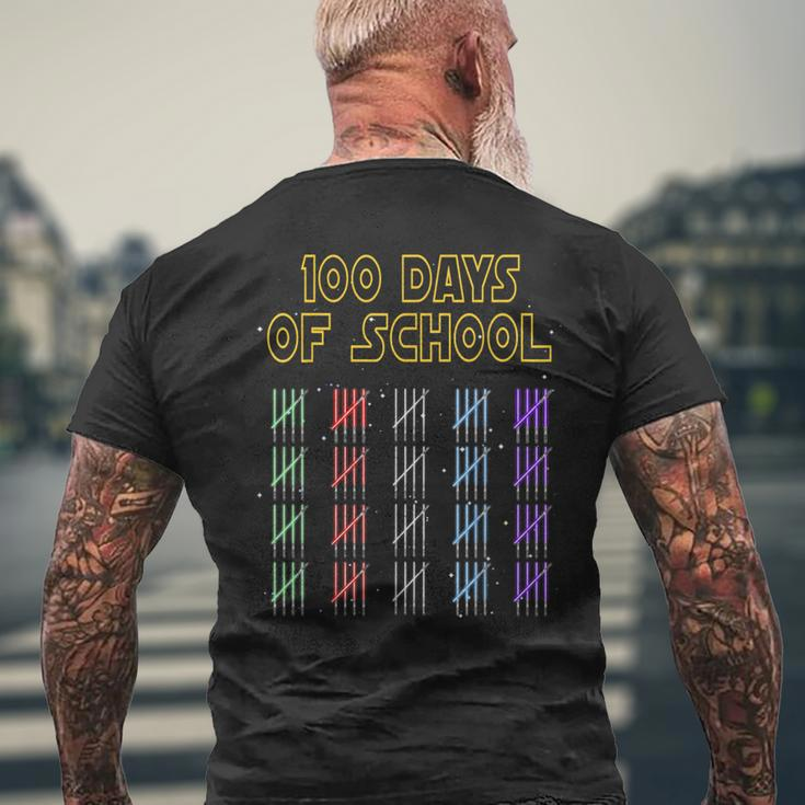 100 Days Of School Sabers And Star Print Space Wars Boys Men's T-shirt Back Print Gifts for Old Men