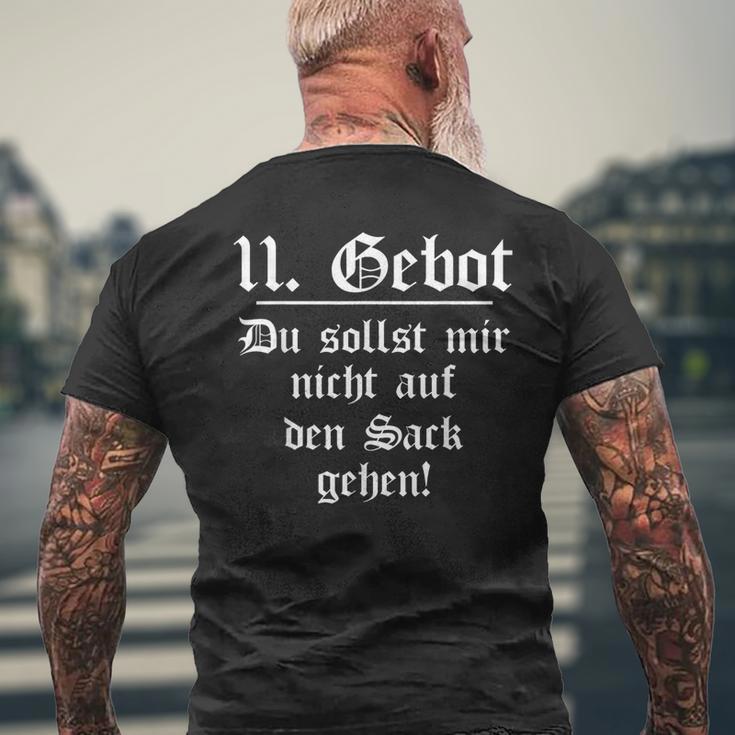 11 Gebot Du Sollst Mir Nicht Auf Den Sack Gehen T-Shirt mit Rückendruck Geschenke für alte Männer