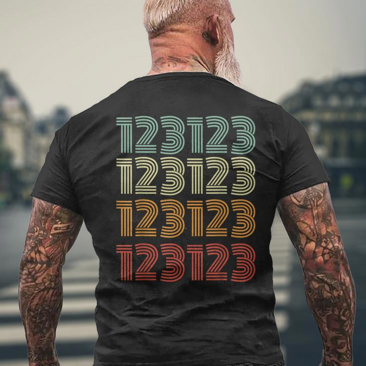 123123 123123 New Year's Eve 2023 Happy Years Day 2024 Men's T-shirt Back Print Gifts for Old Men