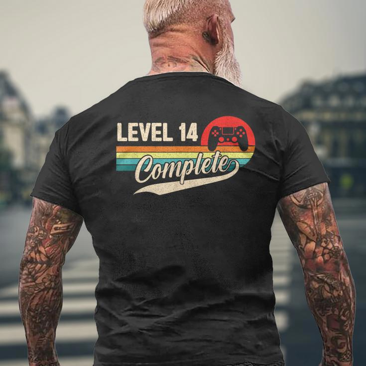 14 Wedding Anniversary For Couple Level 14 Complete Vintage Men's T-shirt Back Print Gifts for Old Men