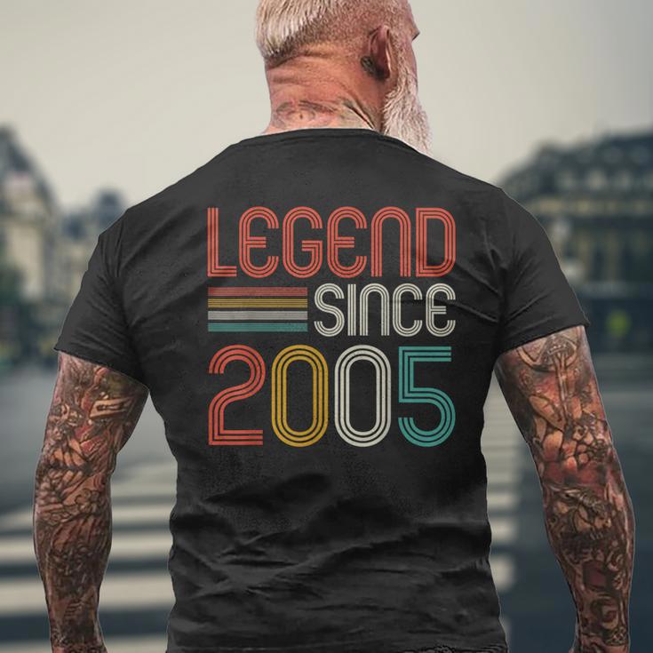 18Th Birthday Legend Since 2005 18 Years Old Vintage Men's T-shirt Back Print Gifts for Old Men