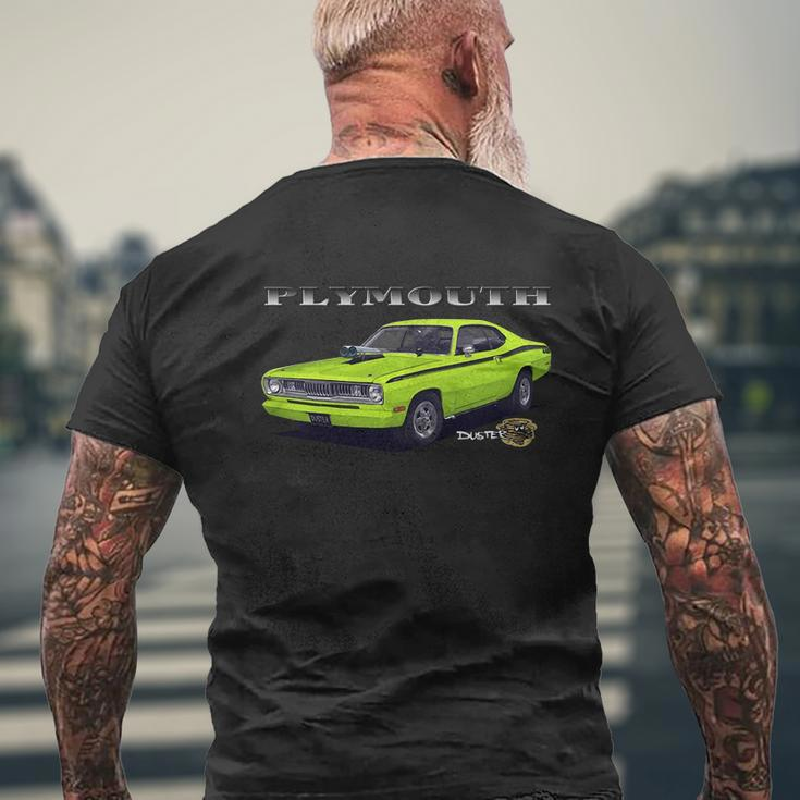 1970 Plymouth Duster Two Sided Mens Back Print T-shirt Gifts for Old Men
