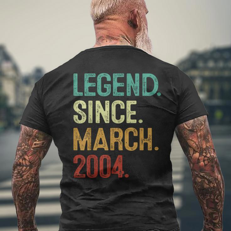 20 Years Old Legend Since March 2004 20Th Birthday Men's T-shirt Back Print Gifts for Old Men
