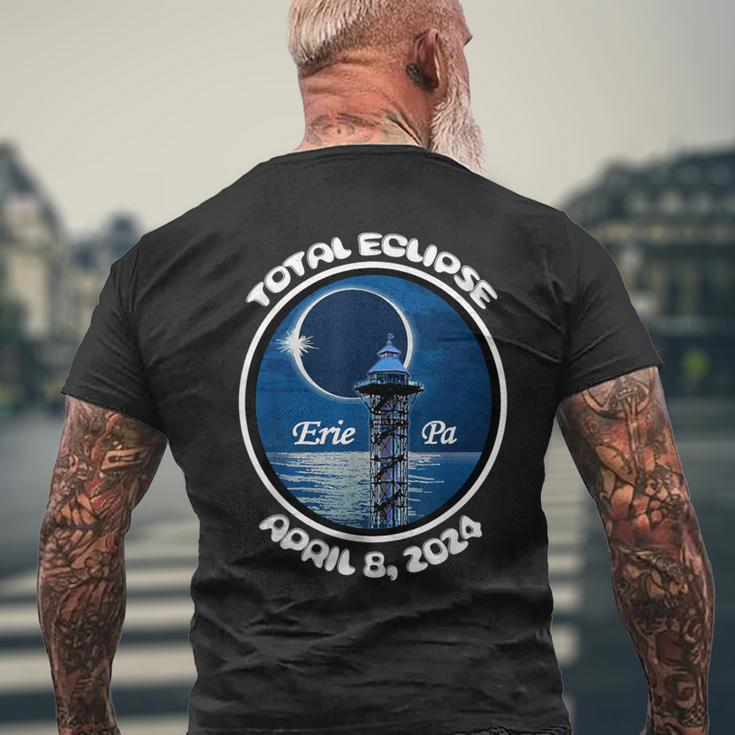 2024 Eclipse Erie Pa Tower Lake Ere April Path Of Totality Men's T-shirt Back Print Gifts for Old Men