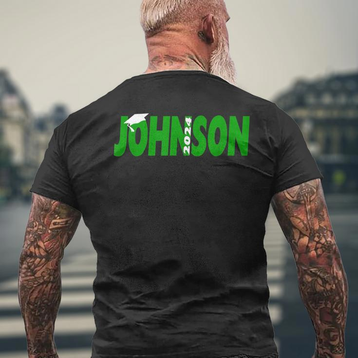 2024 Last Name Team Johnson Family Graduation Green Men's T-shirt Back Print Gifts for Old Men