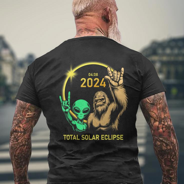 2024 Solar Eclipse Alien Bigfoot Rock April Total Eclipse Men's T-shirt Back Print Gifts for Old Men