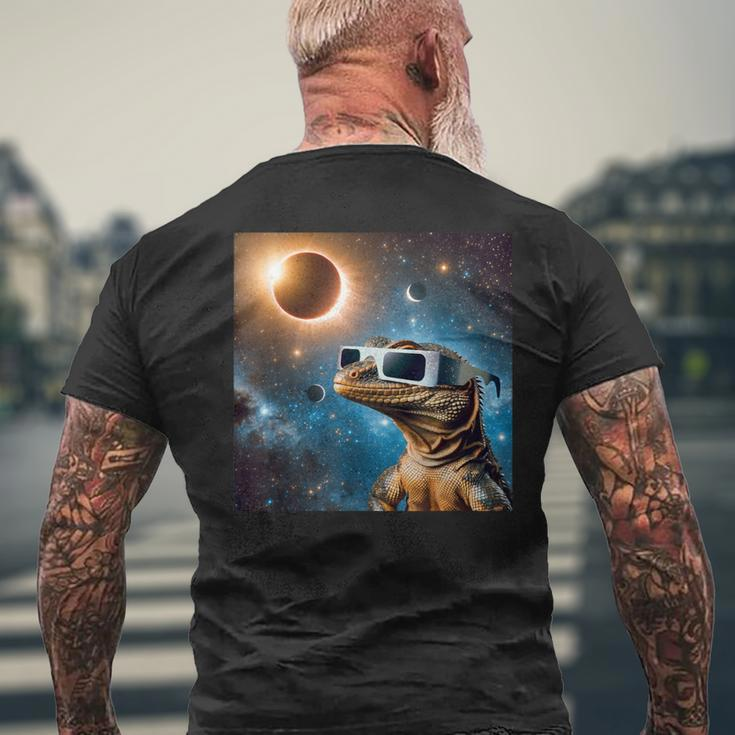 2024 Solar Eclipse Lizard Wearing Glasses Totality Men's T-shirt Back Print Gifts for Old Men