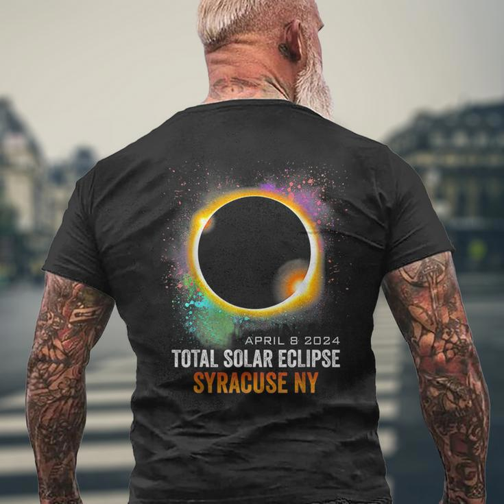 2024 Solar Eclipse Syracuse Ny Usa Totality April 8 2024 Men's T-shirt Back Print Gifts for Old Men