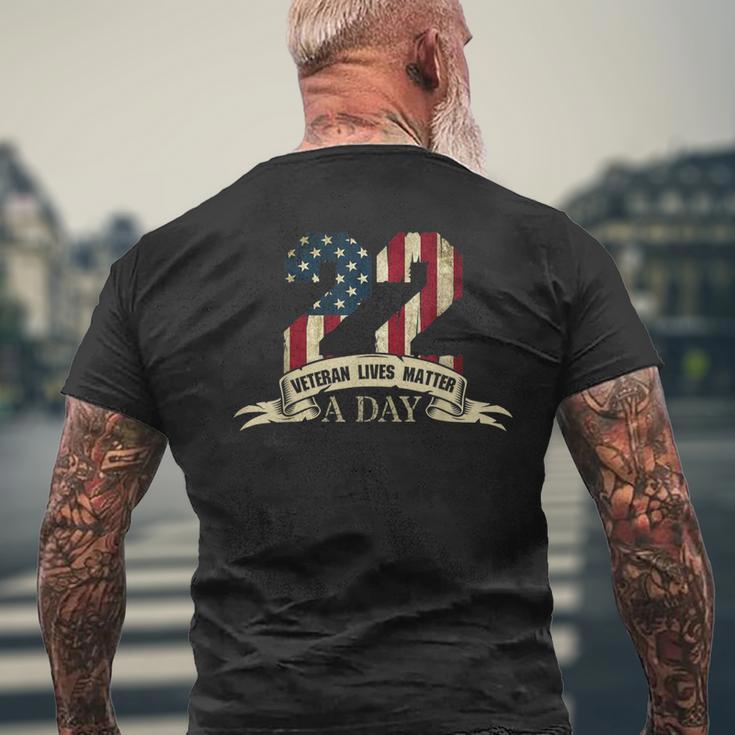 22 A Day Veteran Lives Matter Suicide Awareness Novelty Men's T-shirt Back Print Gifts for Old Men