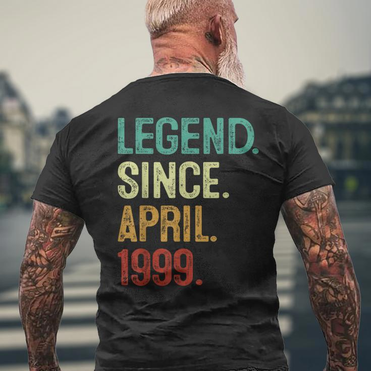 25 Years Old Legend Since April 1999 25Th Birthday Men's T-shirt Back Print Gifts for Old Men