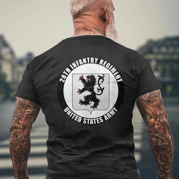 28Th Infantry Regiment United States Army Veteran Military Mens Back Print T-shirt Gifts for Old Men