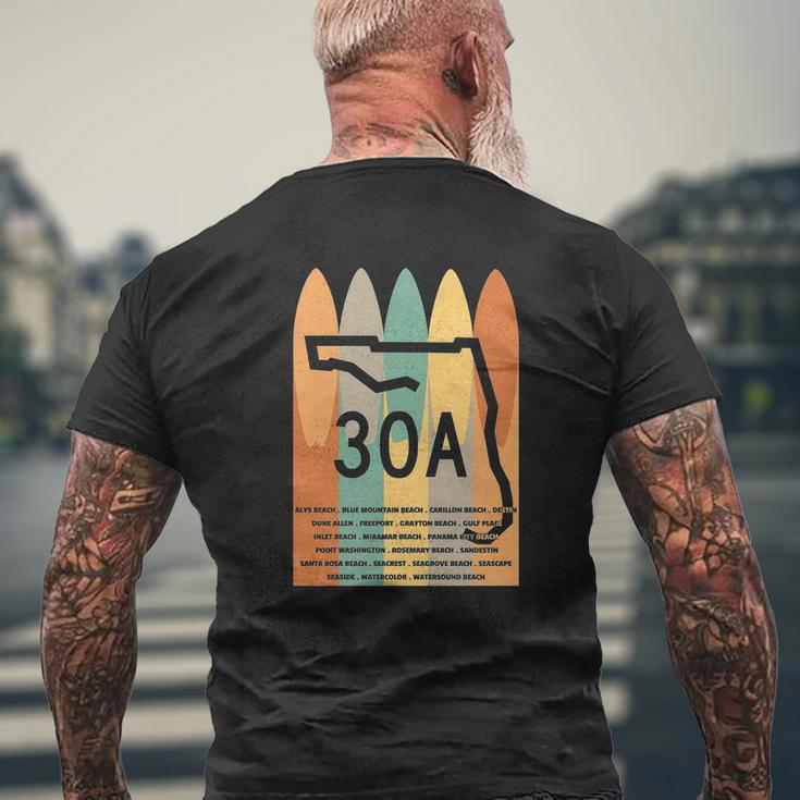 30A Surfboards Towns Of 30A Mens Back Print T-shirt Gifts for Old Men