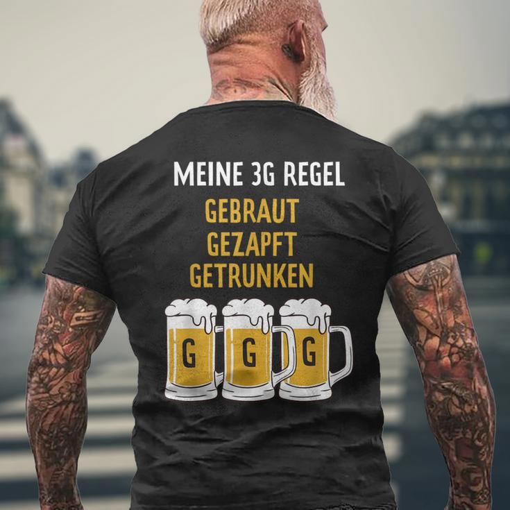 3G Regel Bier Gebraut Gezapft Grunken Black S T-Shirt mit Rückendruck Geschenke für alte Männer