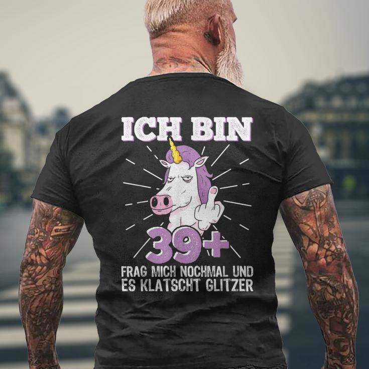 40S Birthday Ich Bin 39 Middle Finger 40 Jahre Old T-Shirt mit Rückendruck Geschenke für alte Männer