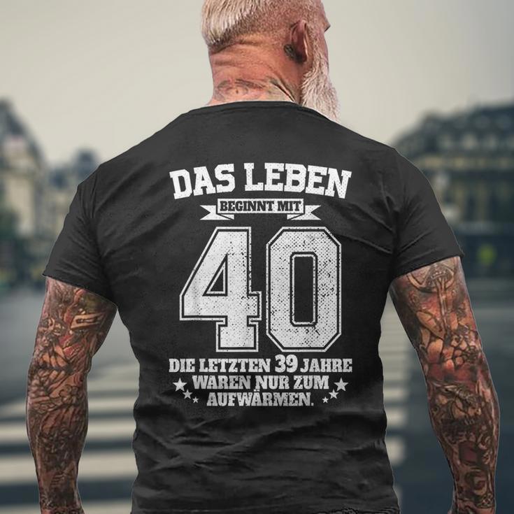 40Th Birthday Das Leben Beginnt Mit 40 Jahrenierzig T-Shirt mit Rückendruck Geschenke für alte Männer