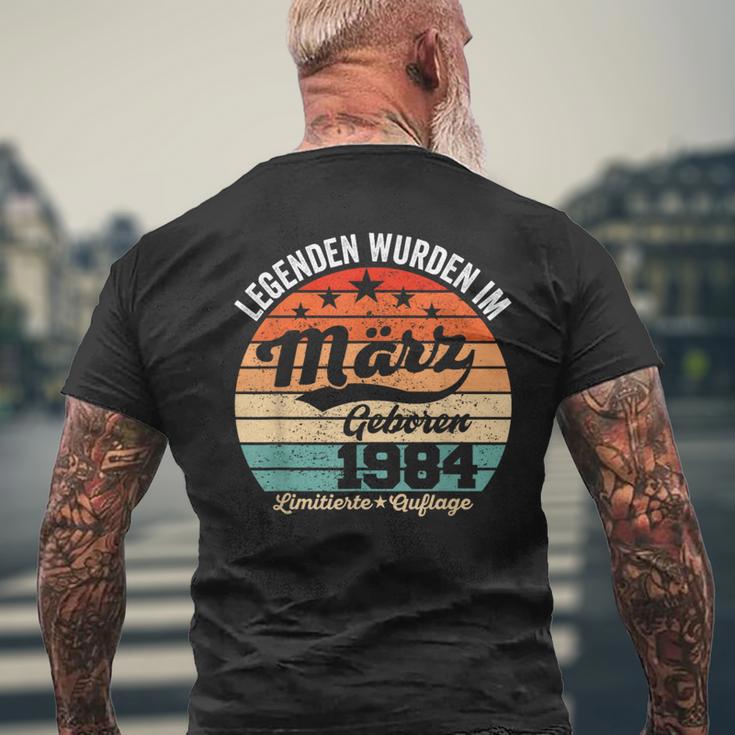 40Th Birthday Man Legends Are Im Marz 1984 T-Shirt mit Rückendruck Geschenke für alte Männer