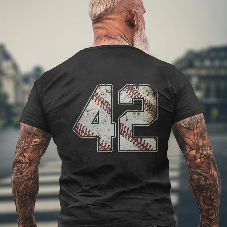 42 Baseball Jersey Number 42 Retro Vintage T-Shirt Mens Back Print T-shirt Gifts for Old Men