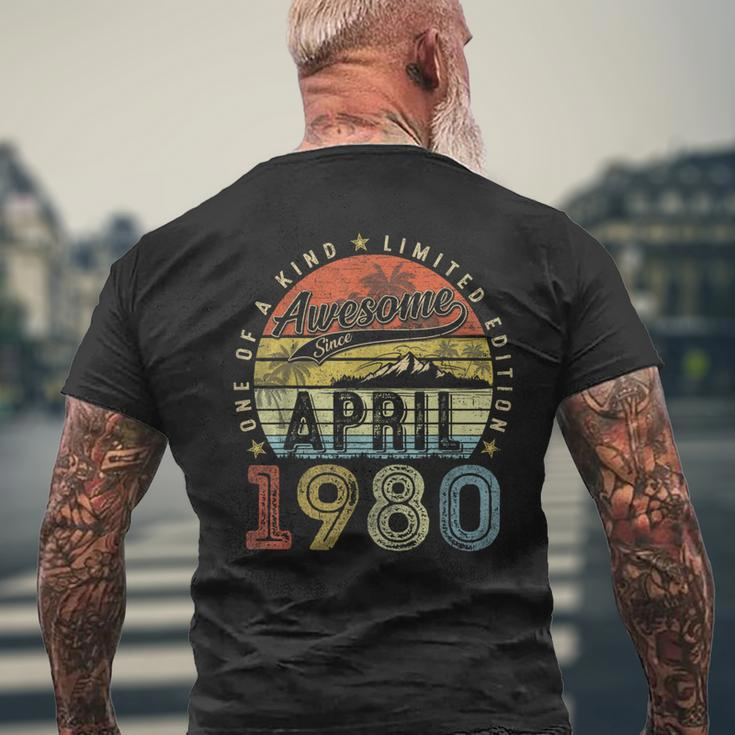 44 Year Old Vintage April 1980 44Th Birthday Women Men's T-shirt Back Print Gifts for Old Men