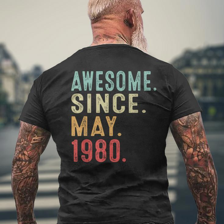 44 Years Old Awesome Since May 1980 44Th Birthday Men's T-shirt Back Print Gifts for Old Men
