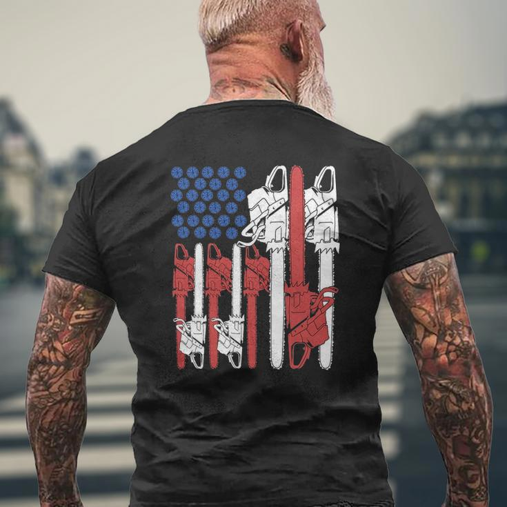 4Th Of July Arboris Men Tree Climber Dad Chainsaw Mens Back Print T-shirt Gifts for Old Men