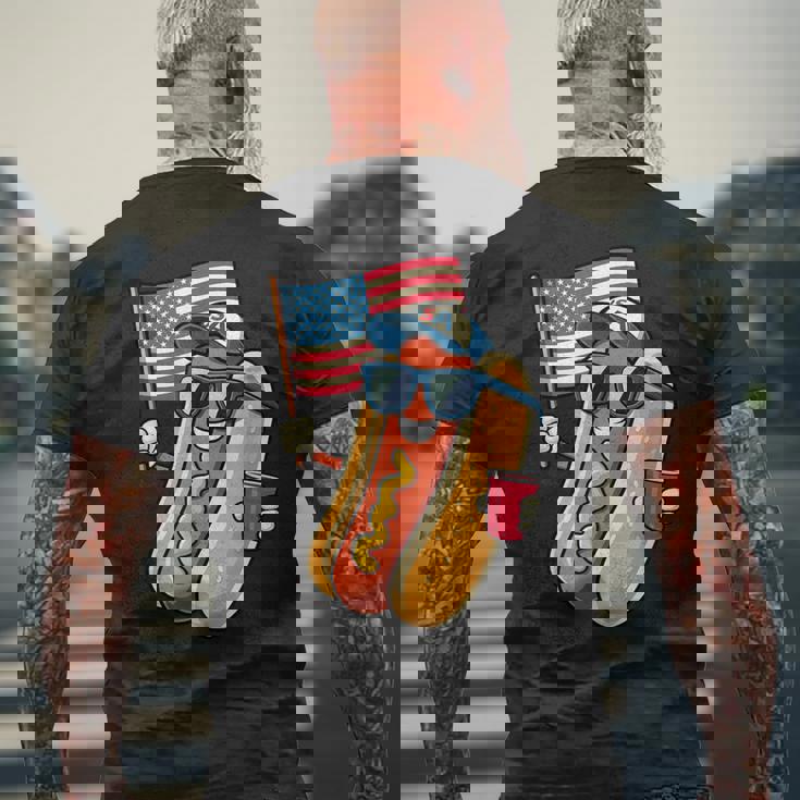 4Th Of July Hotdog Fourth Of July Patriotic Usa Flag Men's T-shirt Back Print Gifts for Old Men