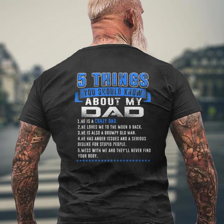5 Things You Should Know About My Dad Father's Day Mens Back Print T-shirt Gifts for Old Men
