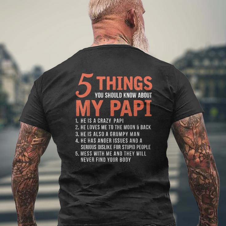 5 Things You Should Know About My Papi Father's Day Mens Back Print T-shirt Gifts for Old Men