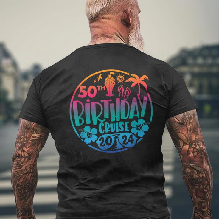 50Th Birthday Cruise 2024 Vacation Trip Matching Group Men's T-shirt Back Print Gifts for Old Men