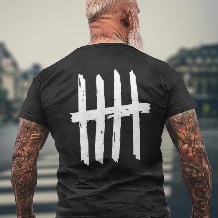 5Th Birthday Outfit 5 Years Old Tally Marks Anniversary Men's T-shirt Back Print Gifts for Old Men