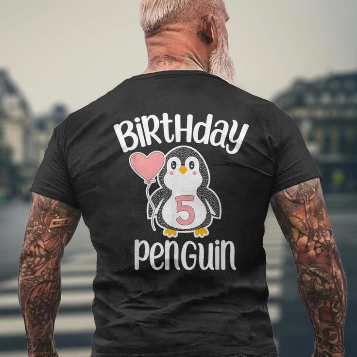 5Th Birthday Penguin 5 Year Old Birthday Men's T-shirt Back Print Gifts for Old Men