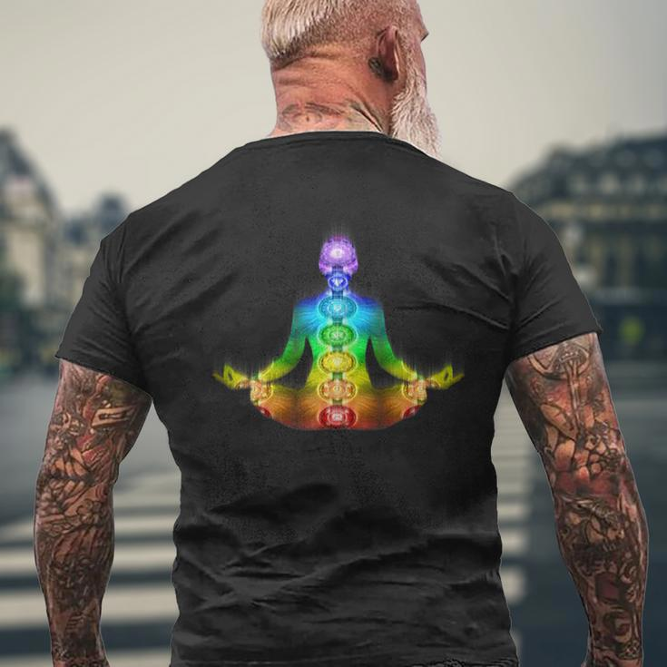 7 Chakras Yoga Meditation Men's T-shirt Back Print Gifts for Old Men