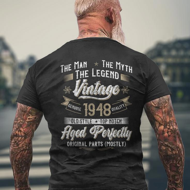 76Th Birthday Vintage 1948 76 Years Old 1948 Men's T-shirt Back Print Gifts for Old Men