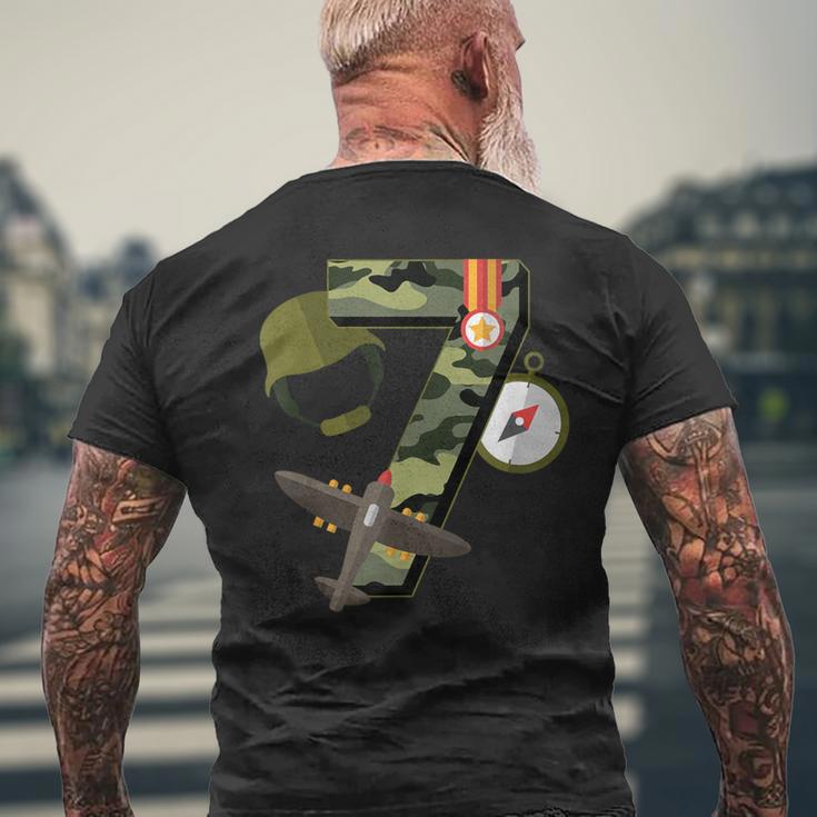 7Th Birthday Camouflage Hero Army Soldier Men's T-shirt Back Print Gifts for Old Men