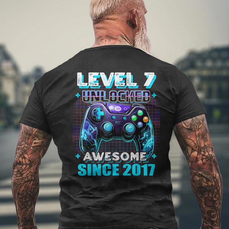 7Th Birthday Gamer 7 Years Old Bday Boy Seven Son Men's T-shirt Back Print Gifts for Old Men