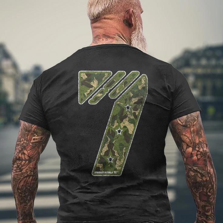 7Th Birthday Soldier 7 Year Old Military Themed Camo Men's T-shirt Back Print Gifts for Old Men