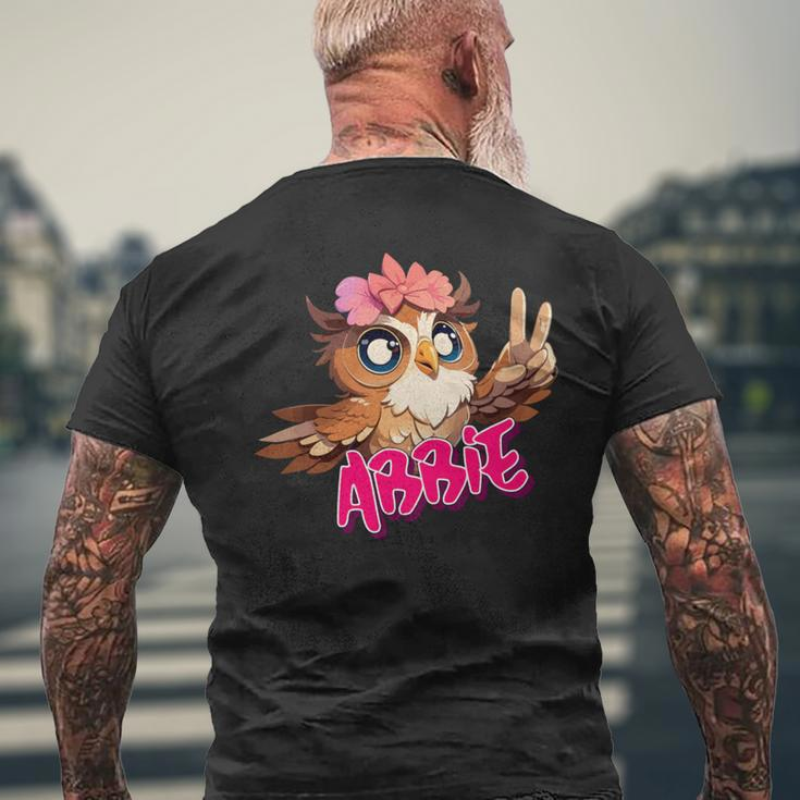 Abbie Schöner Mädchen Name Mit Niedlicher Eule T-Shirt mit Rückendruck Geschenke für alte Männer