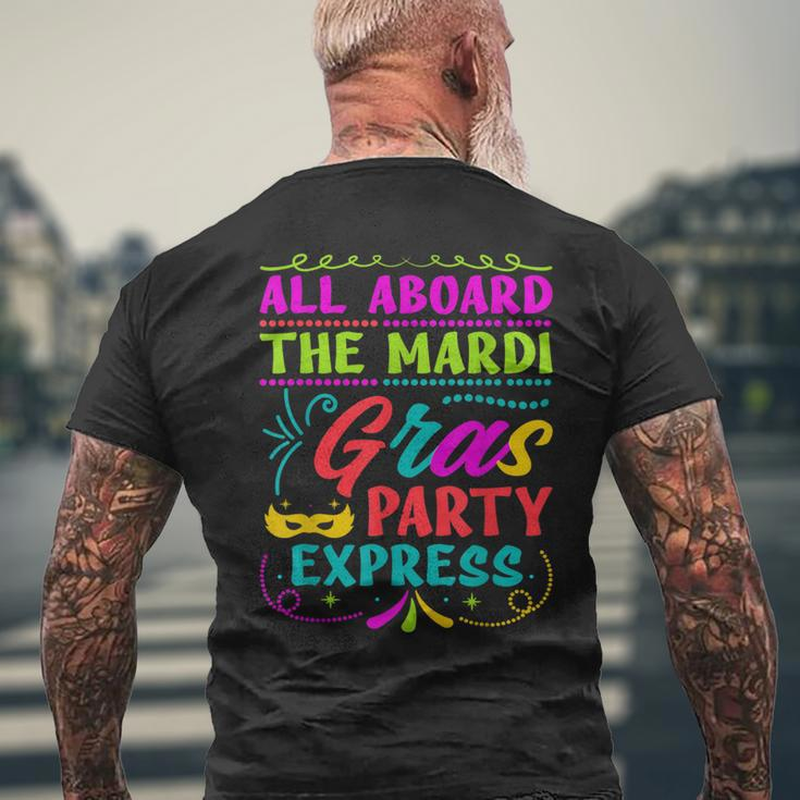 All Aboard The Mardi Gras Party Express Street Parade Men's T-shirt Back Print Gifts for Old Men