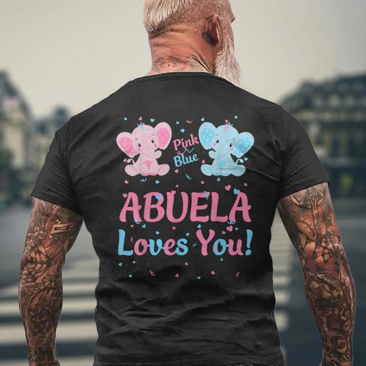 Abuela Gender Reveal Pink Or Blue Matching Family Elephant Men's T-shirt Back Print Gifts for Old Men