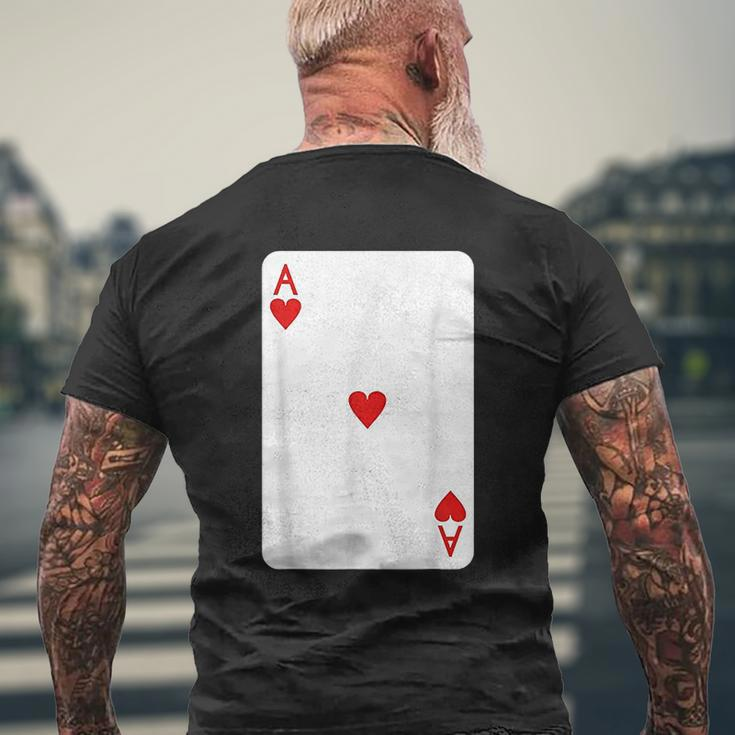 Ace Of Hearts Playing Cards Halloween Costume Deck Of Cards Mens Back Print T-shirt Gifts for Old Men
