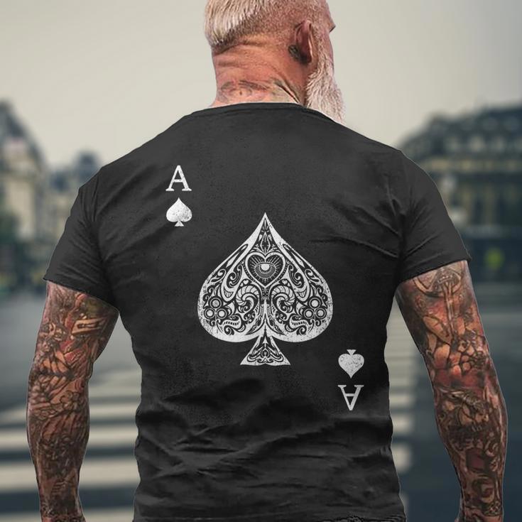 Ace Of Spades Costume Playing Card Costume Ace Spade Men's T-shirt Back Print Gifts for Old Men