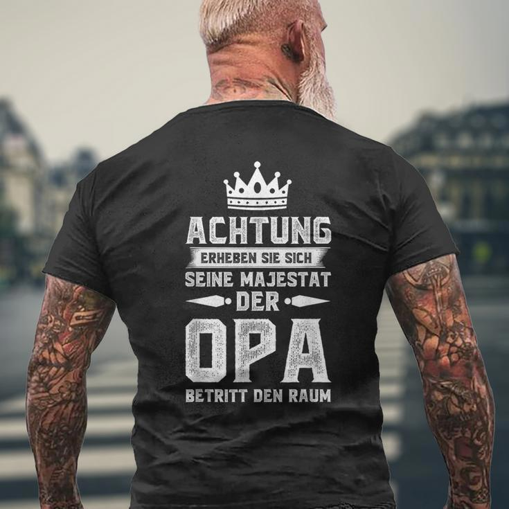 Achtung Erheben Sich Sein Majestät Der Opa T-Shirt mit Rückendruck Geschenke für alte Männer