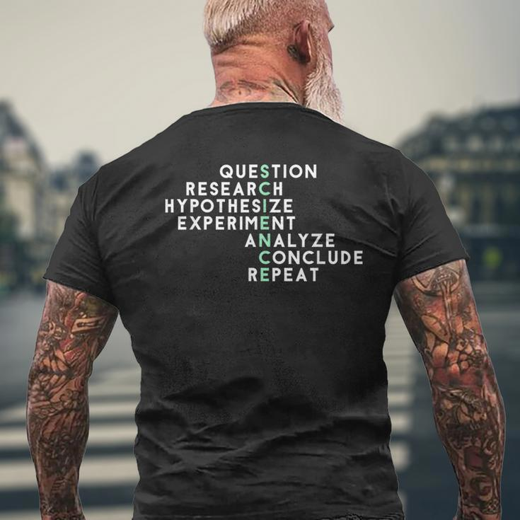 Acrostic Scientific Method Research Experiment Science Men's T-shirt Back Print Gifts for Old Men