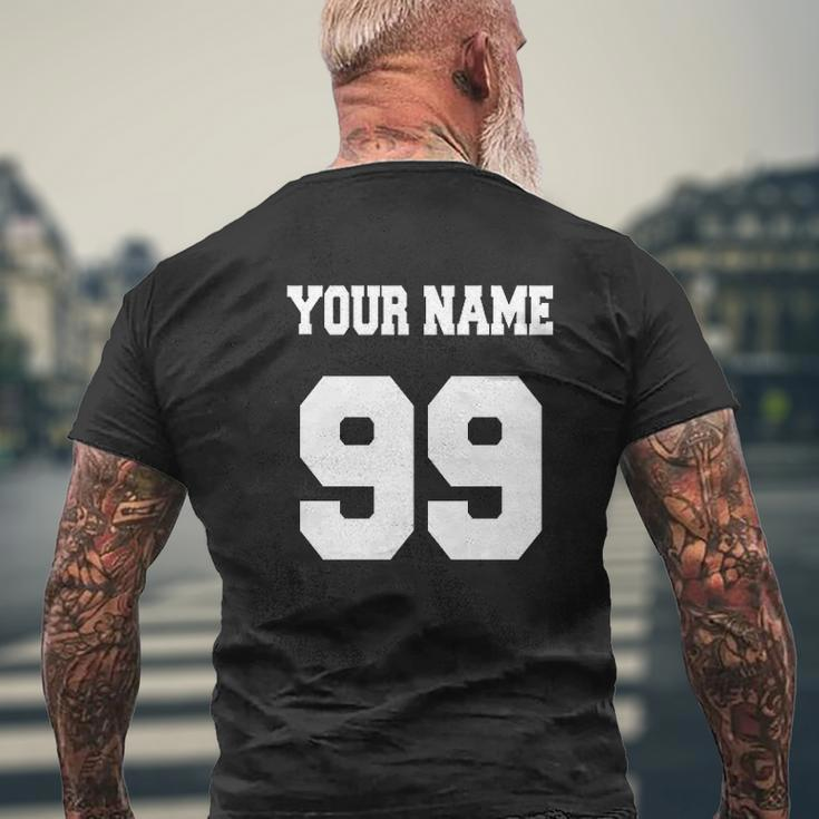 Add Your Name And Number Mens Back Print T-shirt Gifts for Old Men