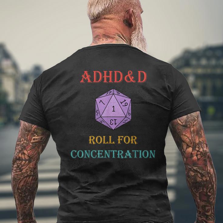 Adhd&D Roll For Concentration Vintage Quote Men's T-shirt Back Print Gifts for Old Men