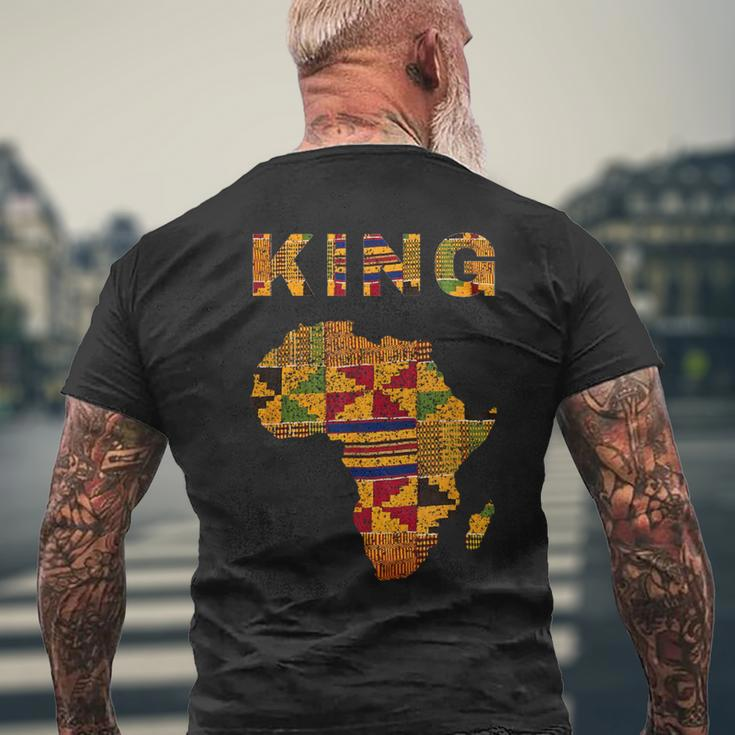 Afro Black King African Ghana Kente Cloth Family Matching Men's T-shirt Back Print Gifts for Old Men