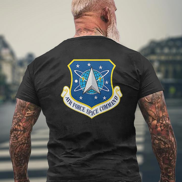 Air Force Space Command Afspc Military Veteran Insignia Mens Back Print T-shirt Gifts for Old Men