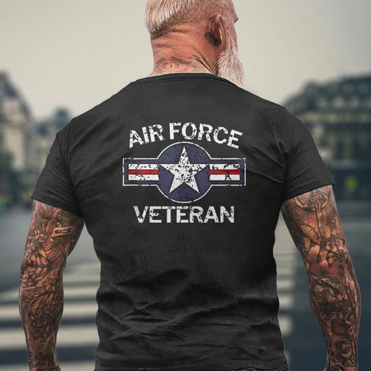 Air Force Veteran With Vintage Roundel Grunge Mens Back Print T-shirt Gifts for Old Men