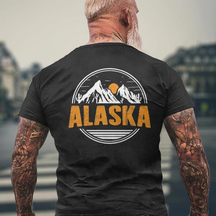 Alaska Vintage Mountains Sunrise Alaskan Pride Men's T-shirt Back Print Gifts for Old Men