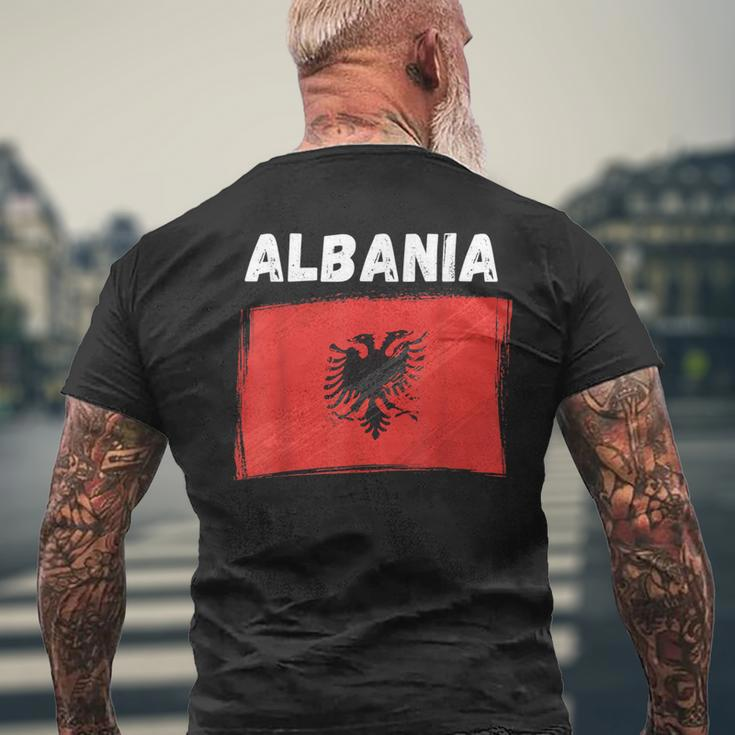 Albania Flag Holiday Vintage Grunge Albanian Flag Men's T-shirt Back Print Gifts for Old Men