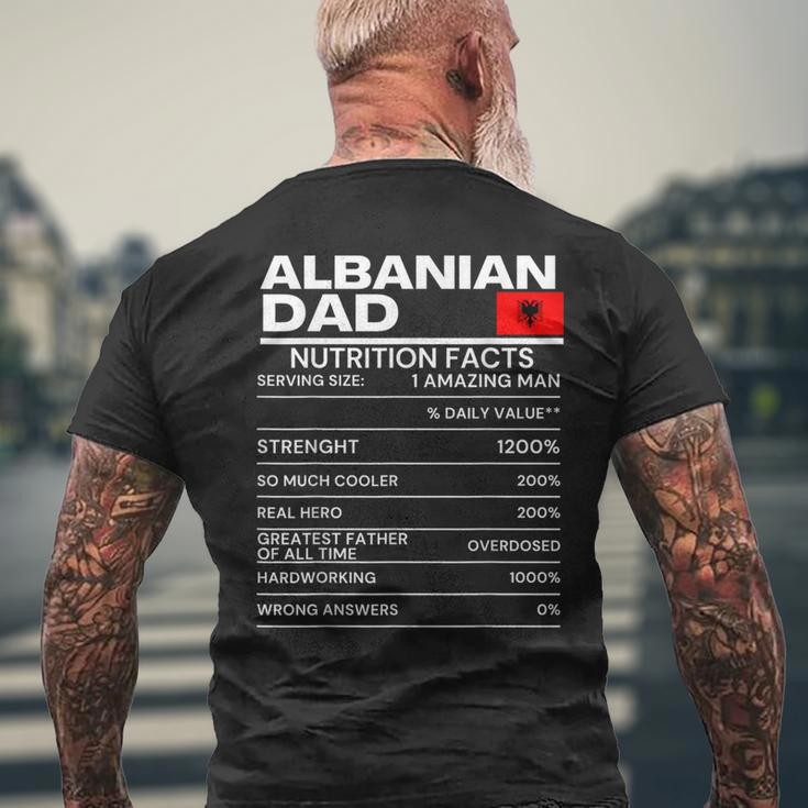 Albanian Dad Nutrition Facts National Pride Fathers Day Men's T-shirt Back Print Gifts for Old Men